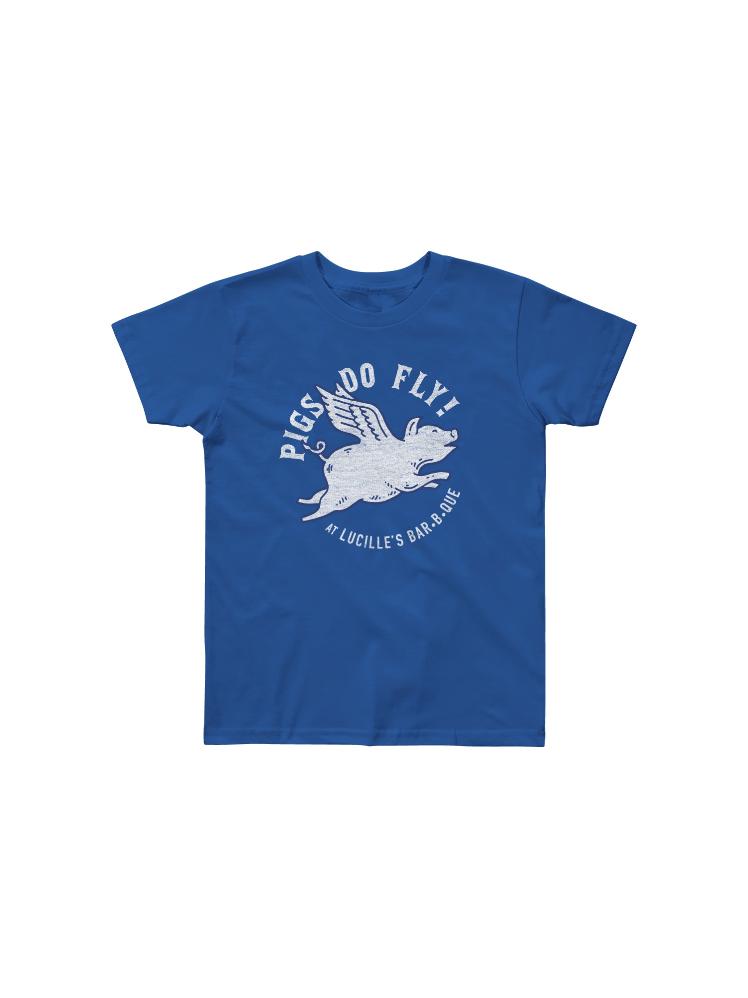 PIGS DO FLY YOUTH TSHIRT (ROYAL BLUE) - Anderson Bros Design and Supply